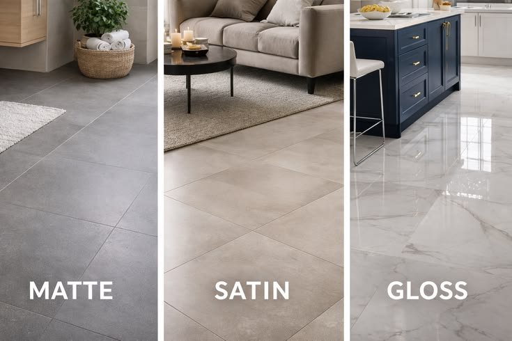Tile Finishes Explained: Glossy, Matte, Satin, and Textured Options
